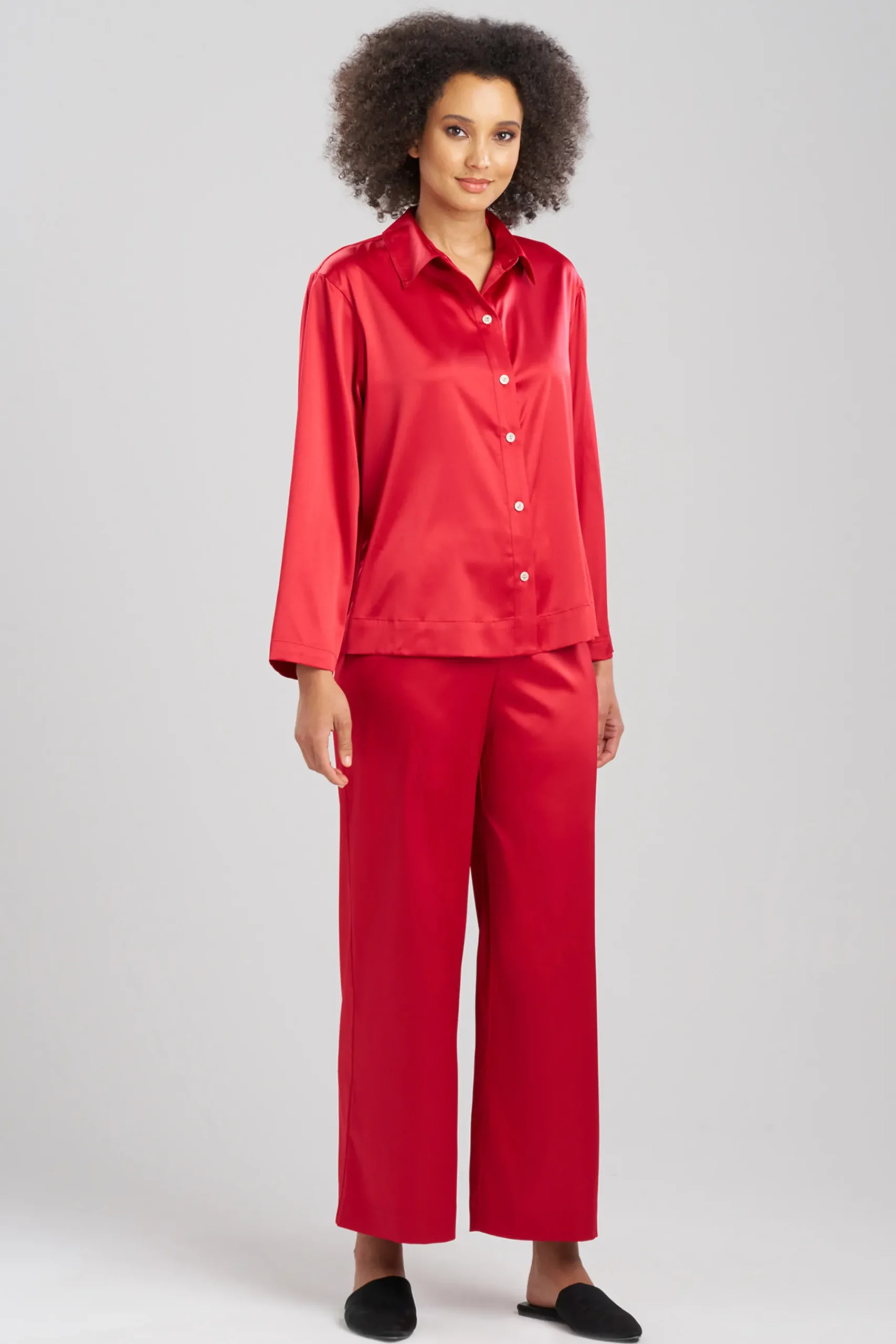 Natori Pajama Tops-Glamour Button Down Top