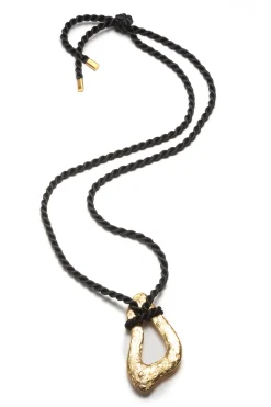 Natori Necklaces-Gold Plated Brass Pendant Rope Necklace