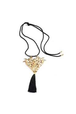 Natori Necklaces-Plated Brass Scroll Pendant Necklace