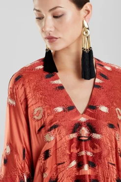 Natori Earrings-Plated Brass Tassel Clip Earrings