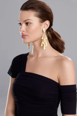 Natori Earrings-plated Brass Fringe Clip Earrings