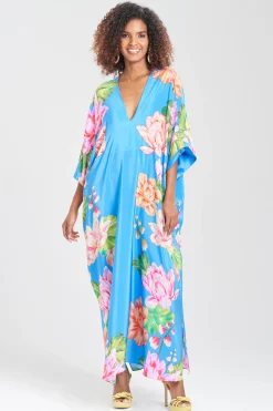 Natori Caftan Dresses-Hanabi Beaded Silk Caftan