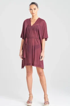 Natori Honeymoon|Beach Caftans-Heleneca Mesh Belted Short Caftan
