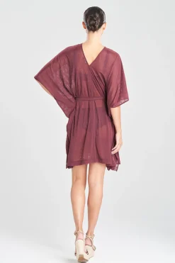 Natori Honeymoon|Beach Caftans-Heleneca Mesh Belted Short Caftan