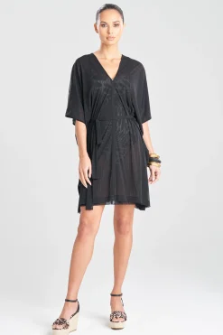 Natori Honeymoon|Beach Caftans-Heleneca Mesh Belted Short Caftan