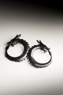 Natori Earrings-Horn Dragon Clip Earrings