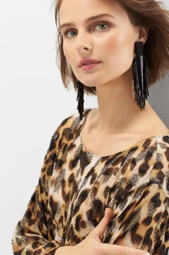 Natori Earrings-Horn Tassel Clip Earrings