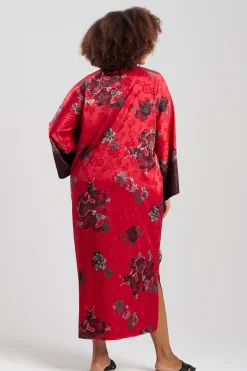 Natori Plus Sizes|Caftans-Imperial Dragon Jacquard Zip Caftan