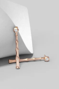 Natori Earrings|Indochine-Indochine Bamboo 14k Diamond Multi-Wear Linear Earrings