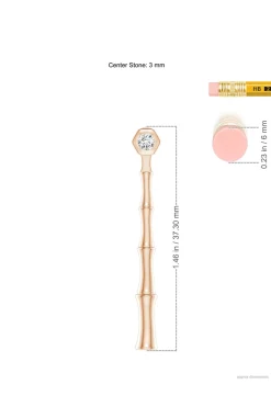 Natori Earrings|Indochine-Indochine Bamboo 14k Diamond Multi-Wear Linear Earrings