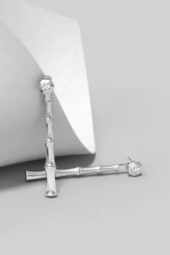 Natori Earrings|Indochine-Indochine Bamboo 14k Diamond Multi-Wear Linear Earrings