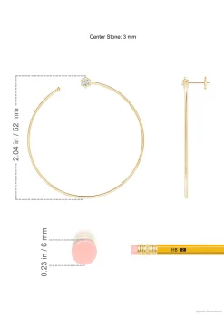 Natori Earrings|Indochine-Indochine 14k Giant Diamond Side-Facing Open Hoop Earrings