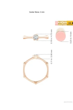 Natori Rings|Indochine-Indochine 14k Hex Frame Diamond Solitaire Bamboo Ring