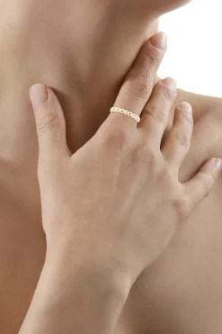 Natori Rings|Indochine-Indochine 14k Hexagon Alternating 5-Diamond Ring