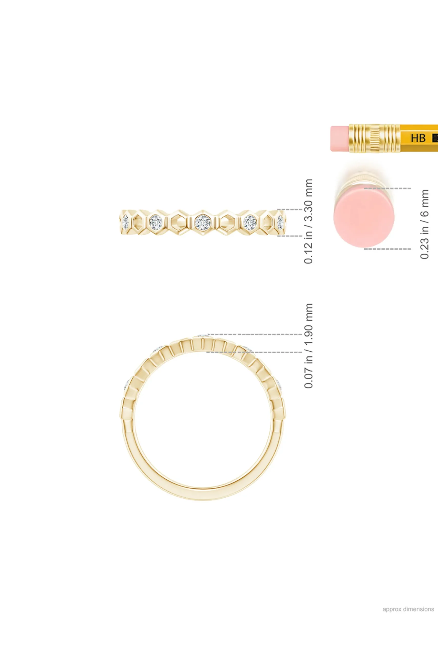 Natori Rings|Indochine-Indochine 14k Hexagon Alternating 5-Diamond Ring