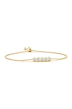 Natori Bracelets|Indochine-Indochine 14k 5-Hexagon Diamond Bar Bolo Bracelet