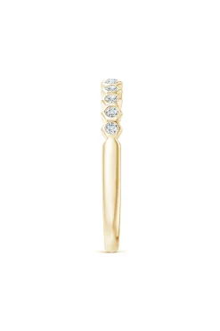 Natori Rings|Indochine-Indochine 14k Hexagon 11-Diamond Stacking Ring