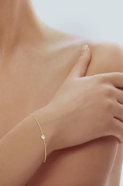 Natori Bracelets|Indochine-Indochine 14k Hexagon Frame Diamond Solitaire Bolo Bracelet