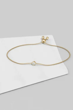 Natori Bracelets|Indochine-Indochine 14k Hexagon Frame Diamond Solitaire Bolo Bracelet