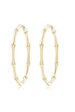 Natori Earrings|Indochine-Indochine 14k Medium Bamboo Full Circle Hoop Earrings