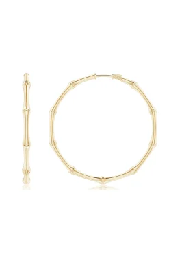 Natori Earrings|Indochine-Indochine 14k Medium Bamboo Full Circle Hoop Earrings