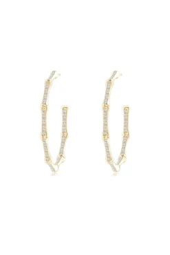 Natori Earrings|Indochine-Indochine 14k Medium Pave Diamond Hoop Earrings