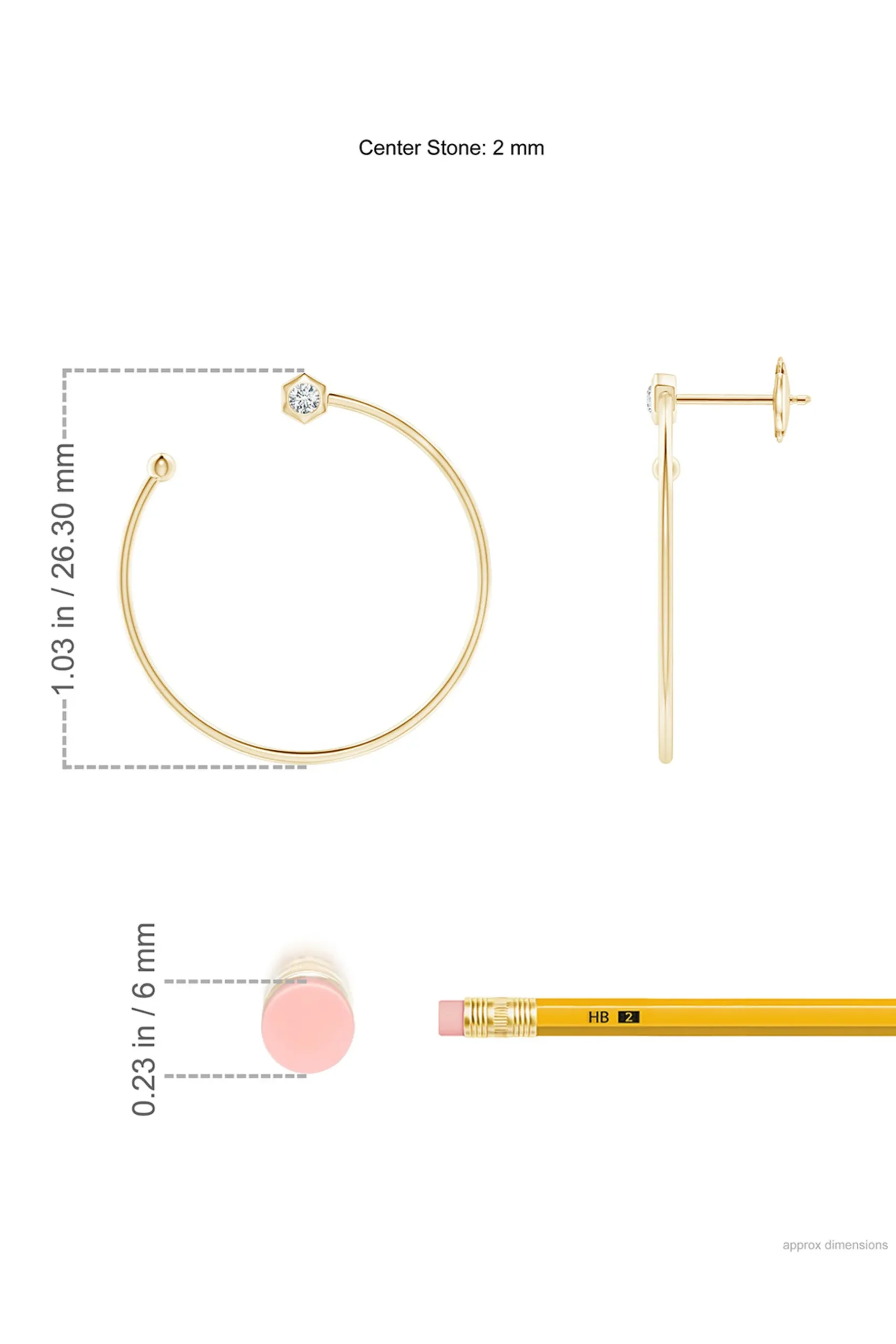 Natori Earrings|Indochine-Indochine 14k Small Diamond Side-Facing Open Hoop Earrings