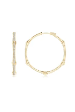 Natori Earrings|Indochine-Indochine 14k Small Pave Diamond Full Circle Hoops