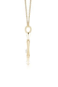 Natori Necklaces|Indochine-Indochine Spirit 14k Bamboo Frame Hamsa Diamond Pendant Necklace