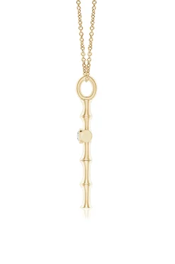 Natori Necklaces|Indochine-Indochine Spirit 14k Bamboo Cross Diamond Pendant Necklace