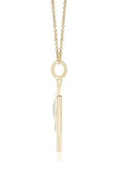 Natori Necklaces|Indochine-Indochine Spirit 14k Hexagon Frame Lotus Pave Diamond Pendant Necklace
