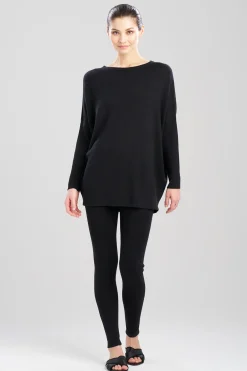 Natori Spa & Wellness|Lounge Tops-Indulge Boat Neck Long Sleeve Sweater