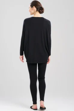 Natori Spa & Wellness|Lounge Tops-Indulge Boat Neck Long Sleeve Sweater
