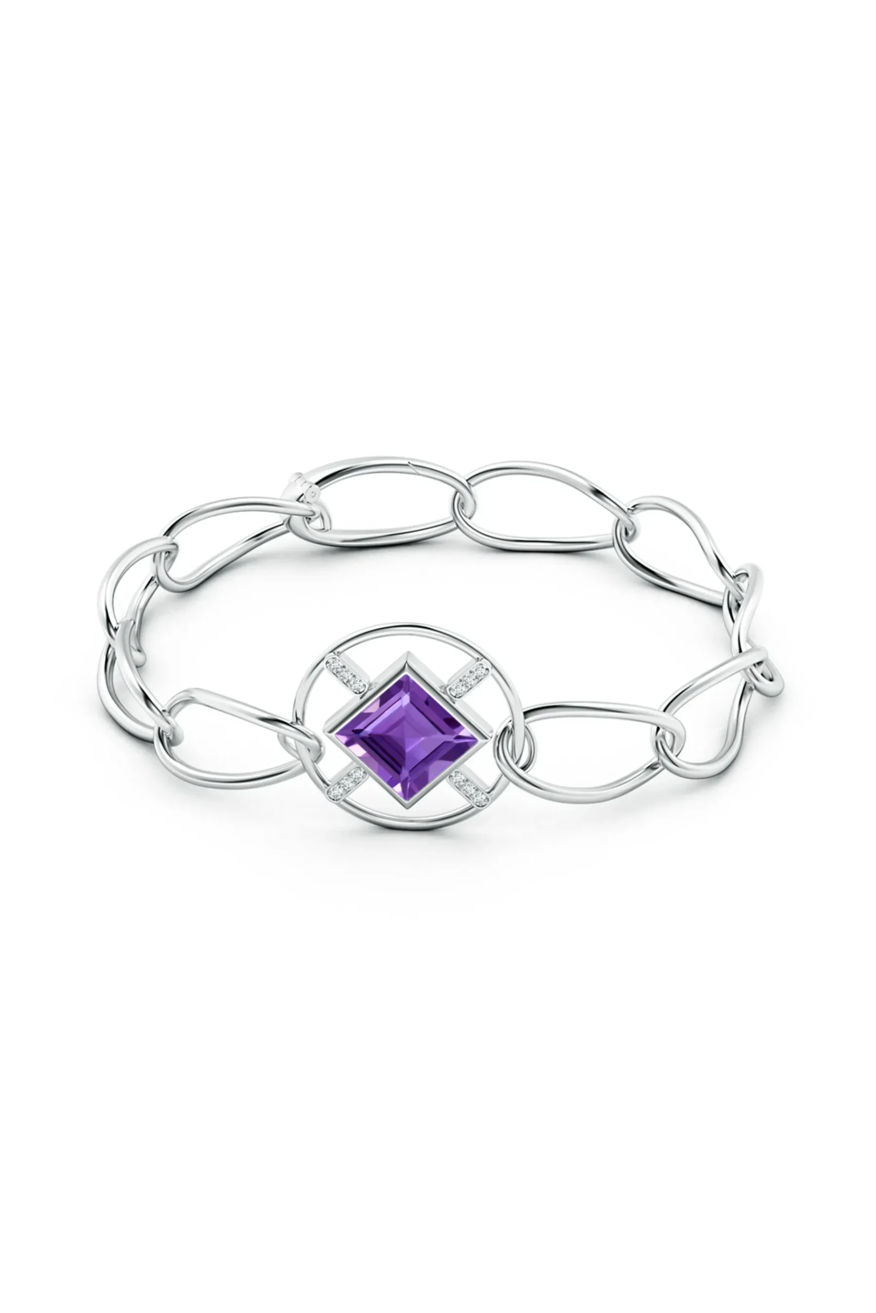Natori Bracelets|Infinity-Infinity Concentric Circle 14K Gold And Amethyst Bracelet