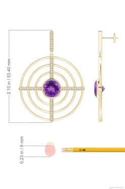 Natori Earrings|Infinity-Infinity Concentric Circle 14K Gold And Amethyst Earrings