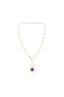 Natori Necklaces|Infinity-Infinity Concentric Circle 14K Gold And Amethyst Y Necklace