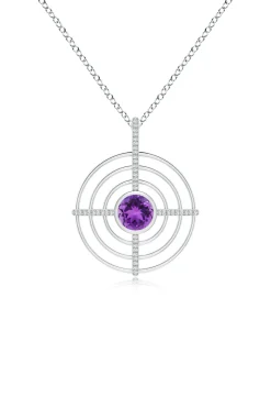 Natori Necklaces|Infinity-Infinity Concentric Circle 14K Gold And Amethyst Pendant Necklace