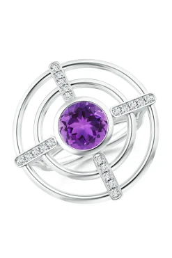 Natori Rings|Infinity-Infinity Concentric Circle 14K Gold And Amethyst Ring