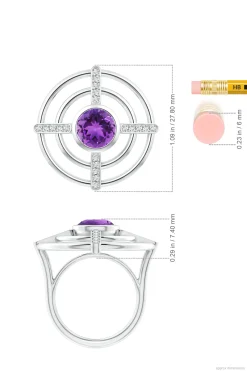 Natori Rings|Infinity-Infinity Concentric Circle 14K Gold And Amethyst Ring