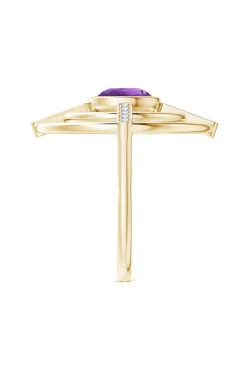 Natori Rings|Infinity-Infinity Concentric Circle 14K Gold And Amethyst Ring