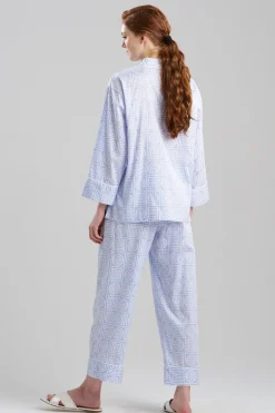 Natori Plus Sizes|Pajama Sets-Infinity Cotton Sateen Notch PJ