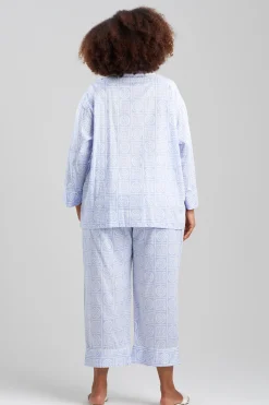 Natori Plus Sizes|Pajama Sets-Infinity Cotton Sateen Notch PJ
