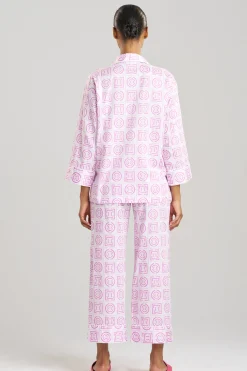 Natori Plus Sizes|Pajama Sets-Infinity Cotton Sateen Notch PJ