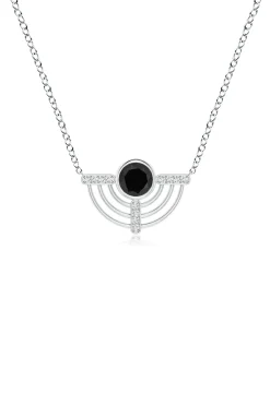 Natori Necklaces|Infinity-Infinity Half Concentric Circle 14K Gold And Black Onyx Pendant Necklace