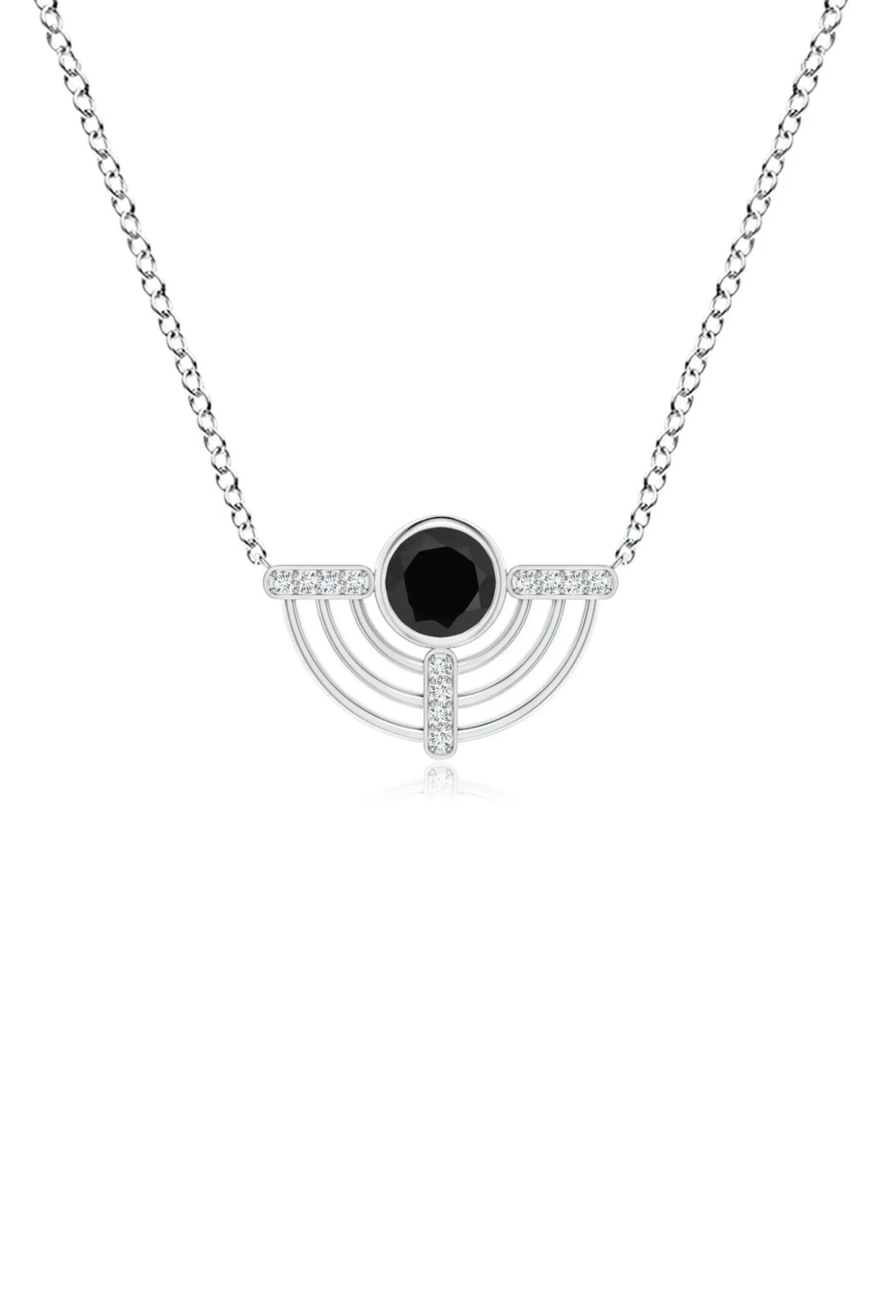 Natori Necklaces|Infinity-Infinity Half Concentric Circle 14K Gold And Black Onyx Pendant Necklace