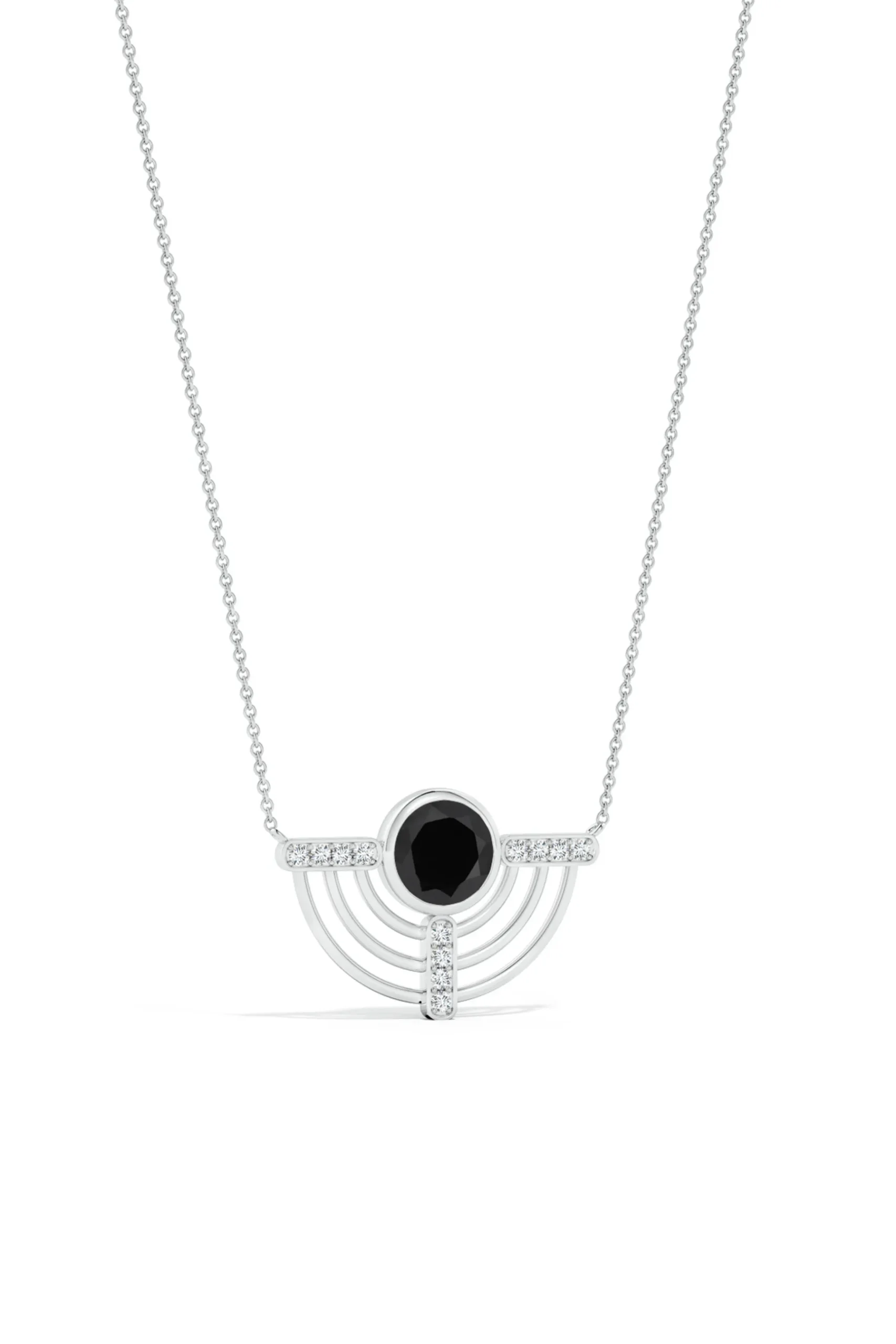 Natori Necklaces|Infinity-Infinity Half Concentric Circle 14K Gold And Black Onyx Pendant Necklace