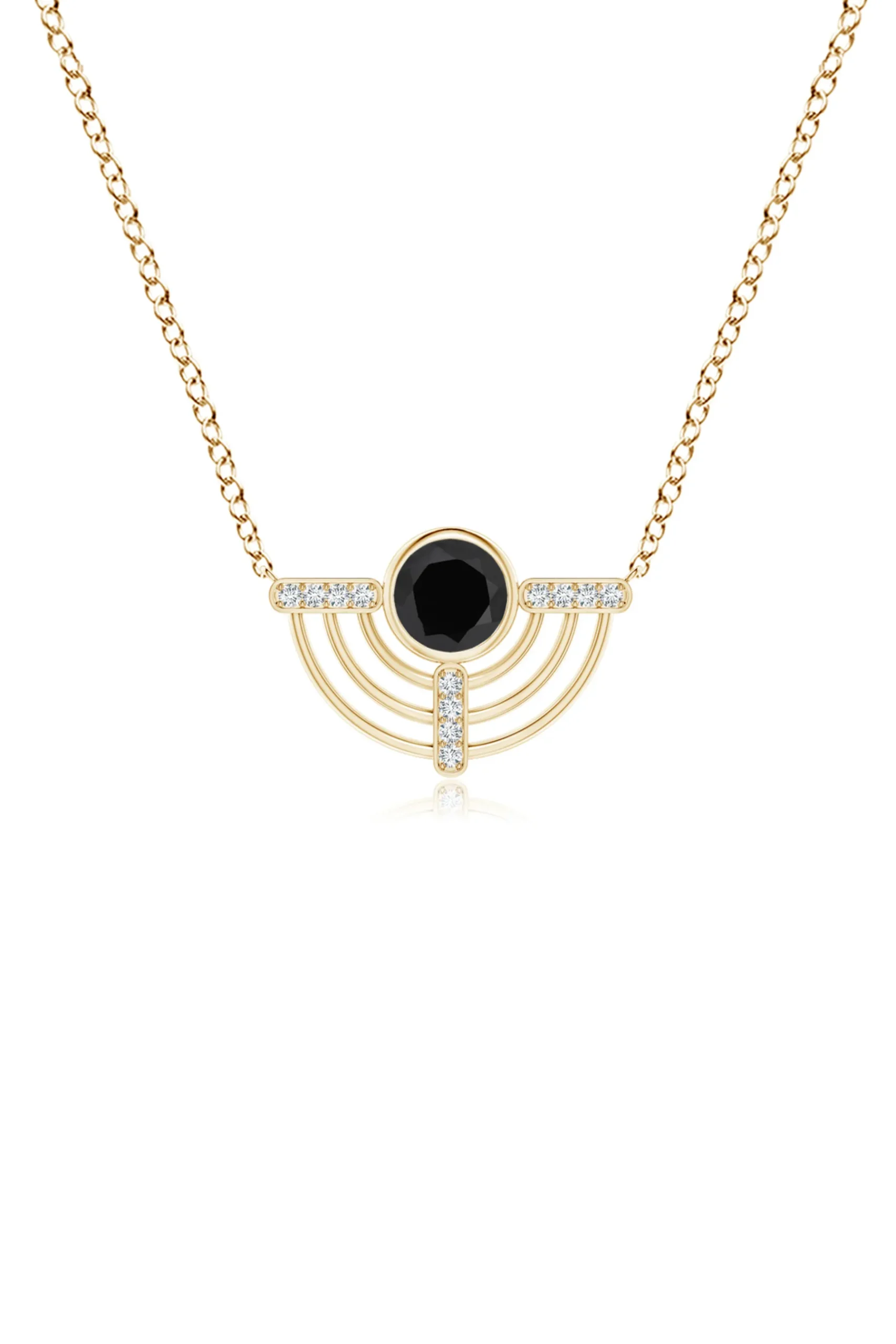 Natori Necklaces|Infinity-Infinity Half Concentric Circle 14K Gold And Black Onyx Pendant Necklace
