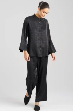 Natori Pajama Sets-Infinity Jacquard Mandarin PJ