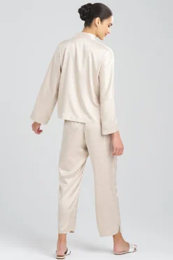 Natori Pajama Sets-Infinity Jacquard Mandarin Button PJ