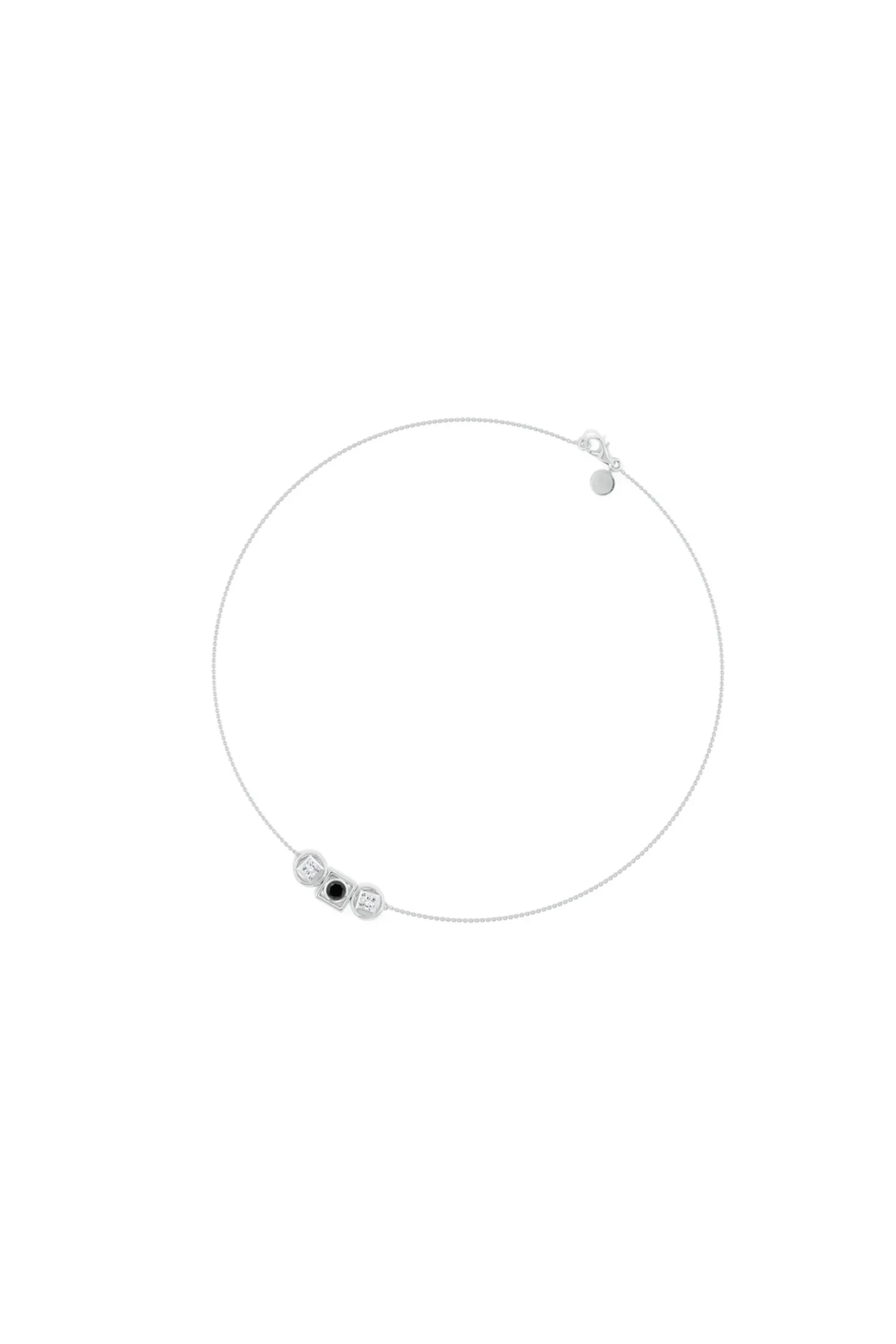 Natori Necklaces|Infinity-Infinity 14K Gold With Black & White Diamond Three Stone Necklace